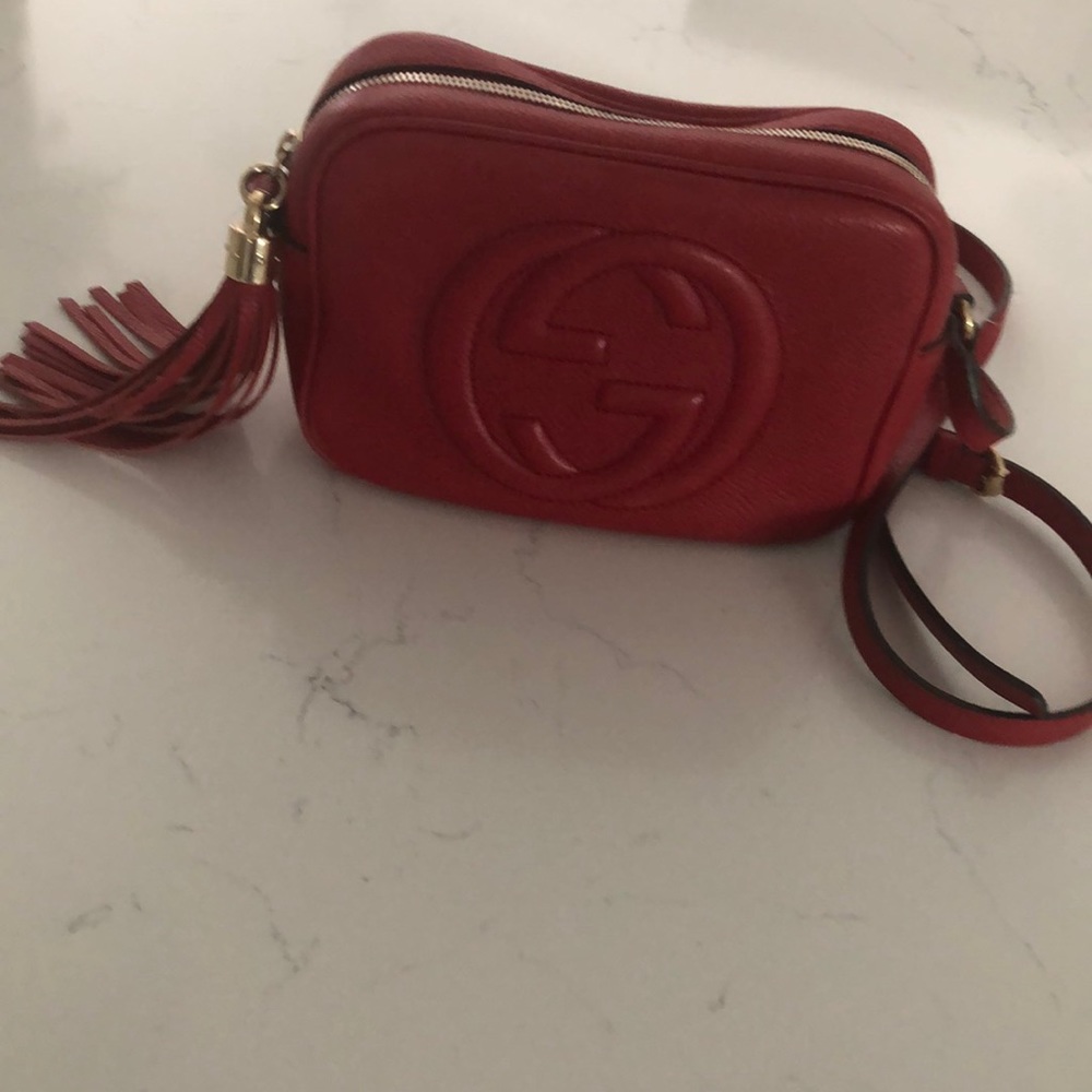 Gucci Red Camera Bag-SOHO Leather Disco Bag